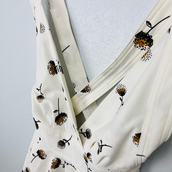 FREE PEOPLE MINI’S FOR YOU Dandelion Flower Cream Racer Back Mini DRESS - Picture 7 of 11